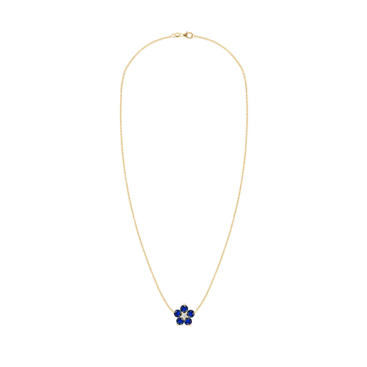 1.46 TCW Round Sapphire Lab Made Diamond- September Birthstone Necklace 4
