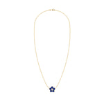 1.46 TCW Round Sapphire Lab Made Diamond- September Birthstone Necklace 4