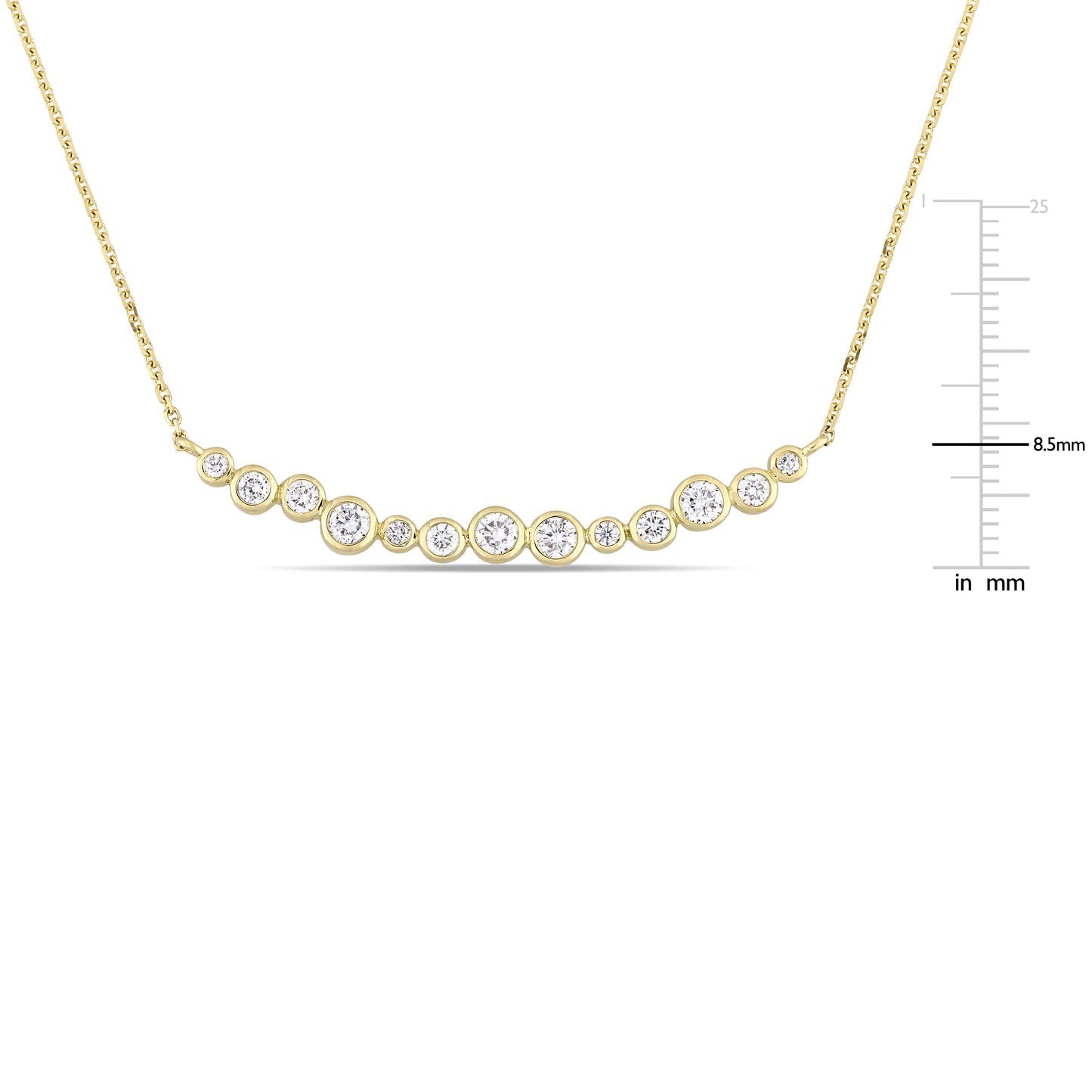 Round Cut Cubic Zirconia in 925 Sterling Silver Necklace 3