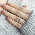 Stunning 1 CT Oval Moissanite Engagement Ring With Three Stone Design 7