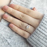Stunning 1 CT Oval Moissanite Engagement Ring With Three Stone Design 7