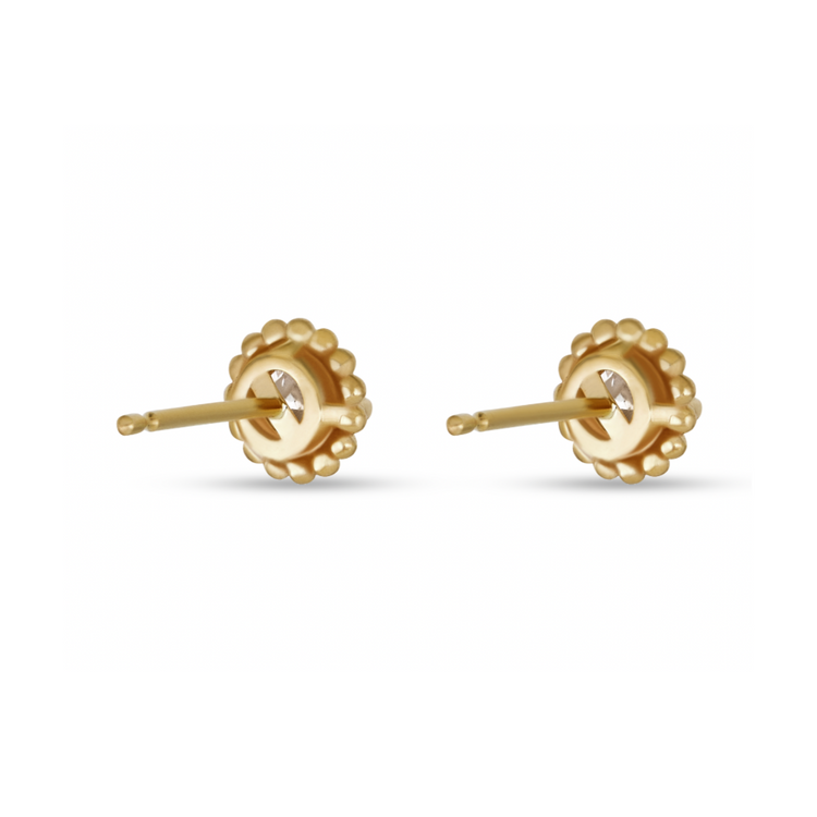 2.0 TCW Round Cut Moissanite Solitaire Stud Earrings in Gold 2