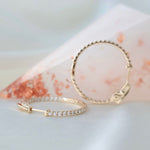 1.0 TCW Round Cut Moissanite Inside Out Hoops Earrings in Gold 1