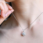 0.50 CT Round Moissanite Diamond Floral Pendant Necklace in Solid Gold 5