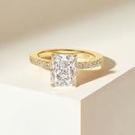Stunning 3.0 CT Radiant Moissanite Engagement Ring in Pave Design 4
