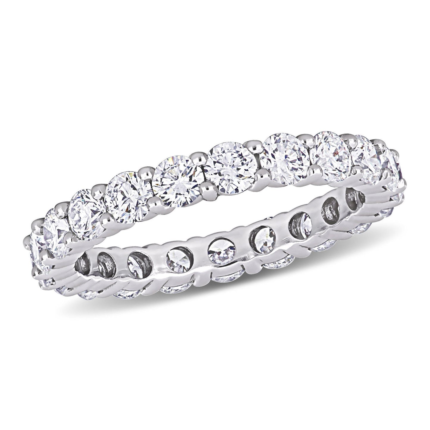 Round Cut Cubic Zirconia in 925 Sterling Silver Wedding Bands 1