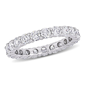 Round Cut Cubic Zirconia in 925 Sterling Silver Wedding Bands