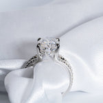Classic 3.50 CT Oval Moissanite Engagement Ring with Split Shank Design 4