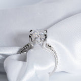 Classic 3.50 CT Oval Moissanite Engagement Ring with Split Shank Design 4