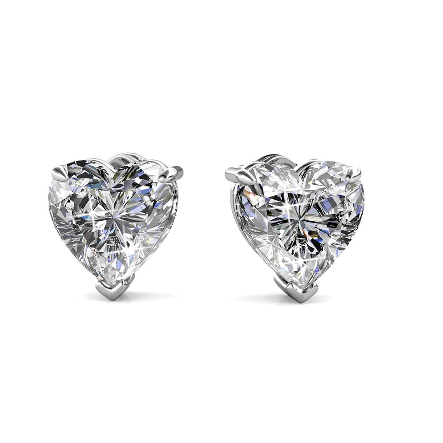 Round Cut Cubic Zirconia in 925 Sterling Silver Earrings 3