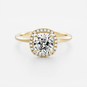 Stunning 1.0-2.0 CT Cushion Moissanite Engagement Ring with Halo Design