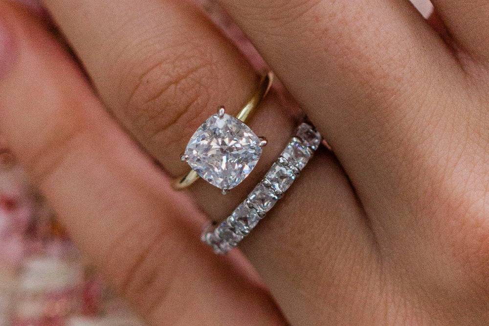 Cushion Cut Solitaire Style Cubic Zirconia in 925 Sterling Silver Ring 4
