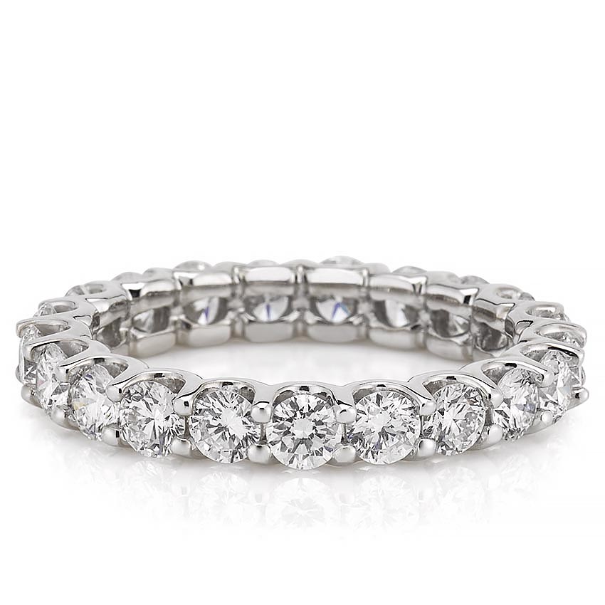 Stunning 2.33 CT Round Moissanite Stones Full Eternity Wedding Bands 3
