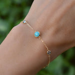 0.25 CT Round Topaz Lab Made Diamond- December Birthstone Bracelet 3
