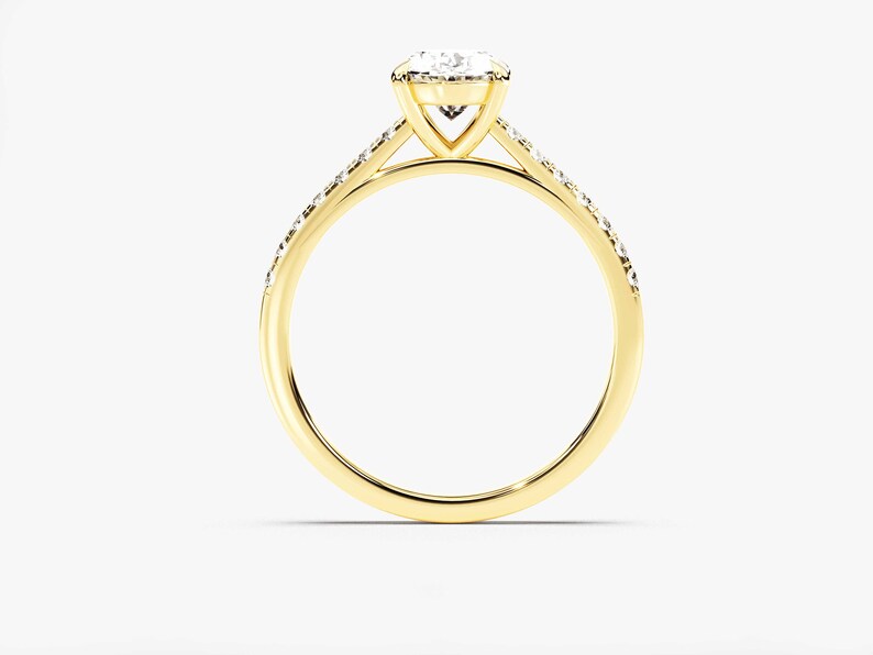 Stunning 1.0-2.0 CT Oval Moissanite Engagement Ring with Pave Design 2