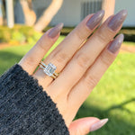 Stunning 3 CT Emerald Moissanite Engagement Ring with Pave Design 7