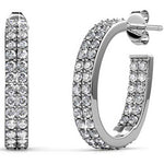 Round Cut Cubic Zirconia in 925 Sterling Silver Earrings 1