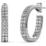 Round Cut Cubic Zirconia in 925 Sterling Silver Earrings 1