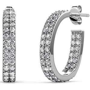 Round Cut Cubic Zirconia in 925 Sterling Silver Earrings