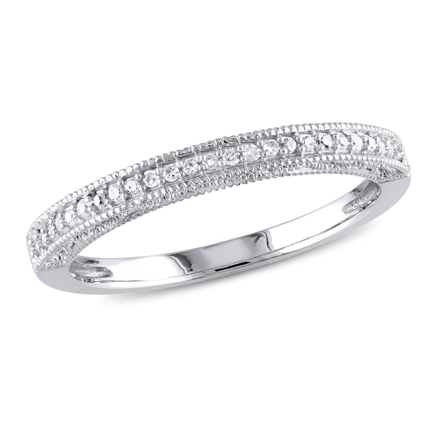 Round Cut Cubic Zirconia in 925 Sterling Silver Wedding Bands 1