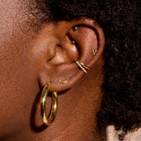 1.0 TCW Round Cut Moissanite Cuff Earrings in Gold 10