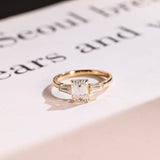 Stunning 1.0 - 2.0 CT Emerald Moissanite Engagement Ring with Three Stone Design 1