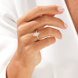 Stunning 1.0-2.0 CT Marquise Moissanite Engagement Ring with Pave Design 7