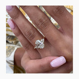 Stunning 2.5 CT Oval Moissanite Engagement Ring in a Cluster Design 3