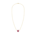 0.08 CT Round Ruby Lab Made Diamond- July Birthstone Necklace 4