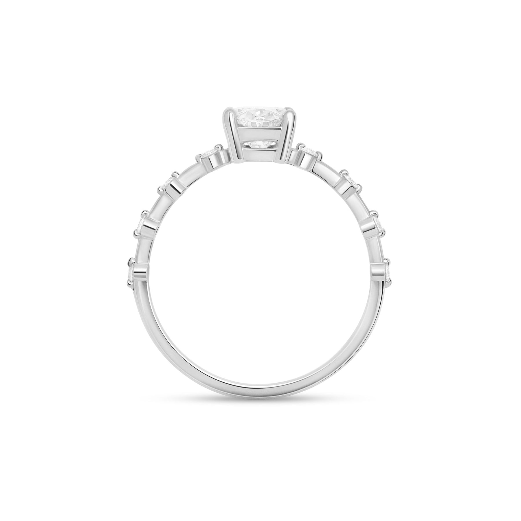 Stunning 0.5 CT Oval Moissanite Stones Engagement Ring In Dainty Pave Design 3