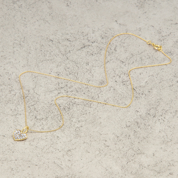0.30 CT Round Moissanite Diamond Heart Pendant Necklace in Solid Gold 4