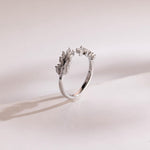 Stunning 0.2 TCW Marquise Moissanite Stones Leaf Wedding Bands 2