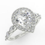 Stunning 0.81 CT Pear Moissanite Engagement Ring with Halo & Pave Design 5