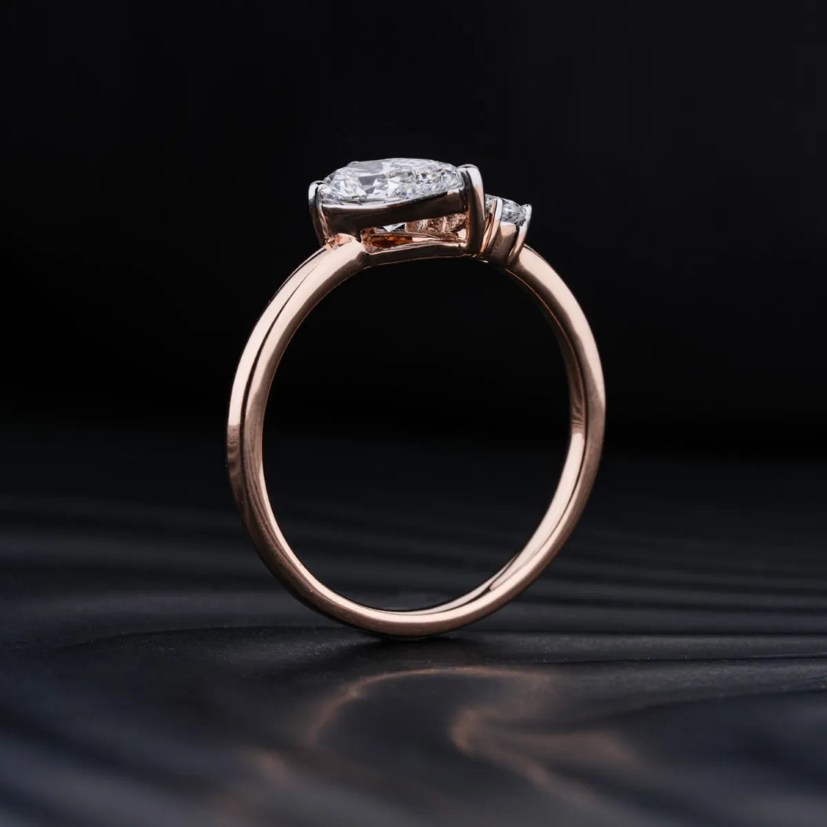 Stunning 1.0 CT Pear Moissanite Engagement Ring with Two Stone Design 4
