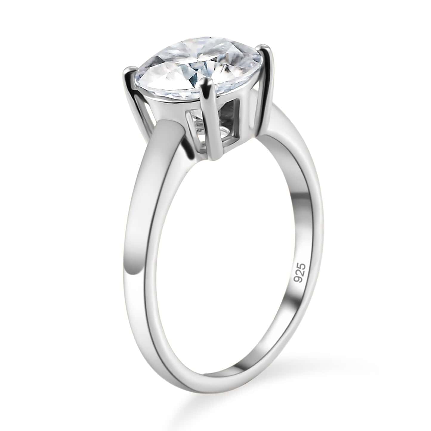 Round Cut Solitaire Style  Cubic Zirconia in 925 Sterling Silver Jewelry 4