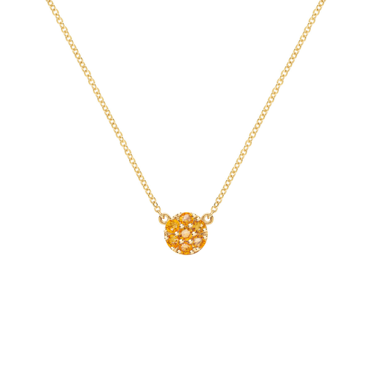 0.84 TCW Round Citrine Lab Made Diamond-November Birthstone Necklace 1