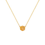 0.84 TCW Round Citrine Lab Made Diamond-November Birthstone Necklace 1