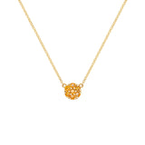0.84 TCW Round Citrine Lab Made Diamond-November Birthstone Necklace 1