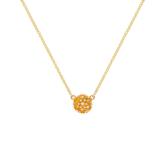 0.84 TCW Round Citrine Lab Made Diamond-November Birthstone Necklace 1