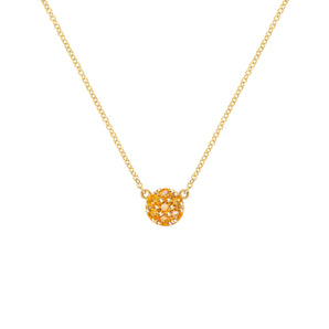 0.84 TCW Round Citrine Lab Made Diamond-November Birthstone Necklace