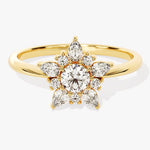 Stunning 0.25 CT Round Moissanite Engagement Ring with Floral Design 1
