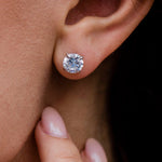 Round Cut Cubic Zirconia in 925 Sterling Silver Earrings 2