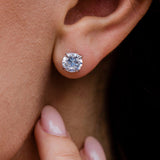 Round Cut Cubic Zirconia in 925 Sterling Silver Earrings 2