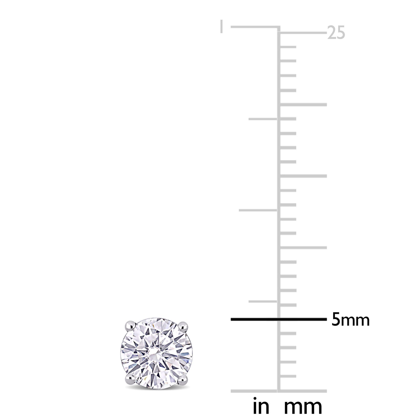 Round Cut Cubic Zirconia in 925 Sterling Silver Earrings 6