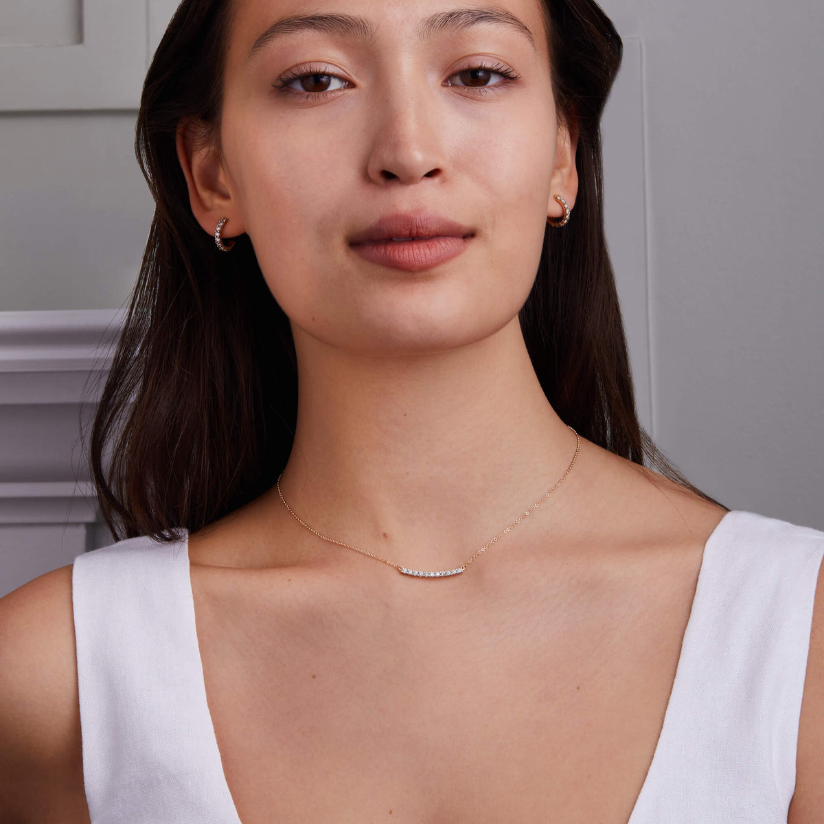 1.32 TCW Round April Diamond Lab Made Diamond- April Birthstone Necklace 2