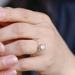 Stunning 1.0 - 2.0 CT Oval Moissanite Engagement Ring with Pave & Hidden Halo Design 6