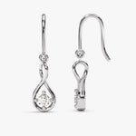 0.30 TCW Round Cut Moissanite Drop Earrings in Gold 2