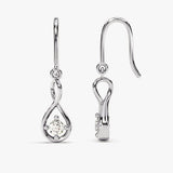 0.30 TCW Round Cut Moissanite Drop Earrings in Gold 2
