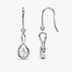 0.30 TCW Round Cut Moissanite Drop Earrings in Gold