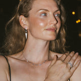 1.0 CT Round Moissanite Diamond Necklace in Solid Gold 4